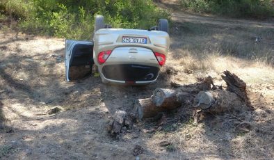 Takla atan otomobilden burnu bile kanamadan çıktı