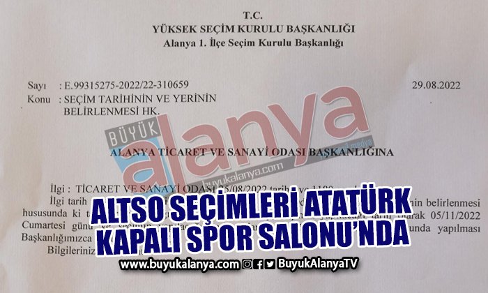 ALTSO seçimleri Atatürk Kapalı Spor Salonu’nda