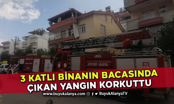 3 katlı binanın bacasında çıkan yangını korkuttu