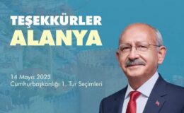 Kılıçdaroğlu’ndan Alanya seçmenine teşekkür