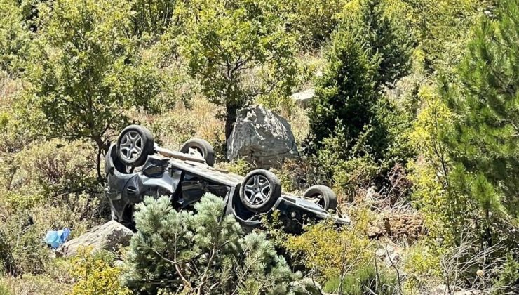 Gazipaşa’da otomobil YAYLA YOLUNDA uçuruma yuvarlandı