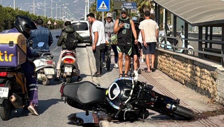 Alanya’da yola savrulan MOTOSİKLETTE 2 kişi yaralandı