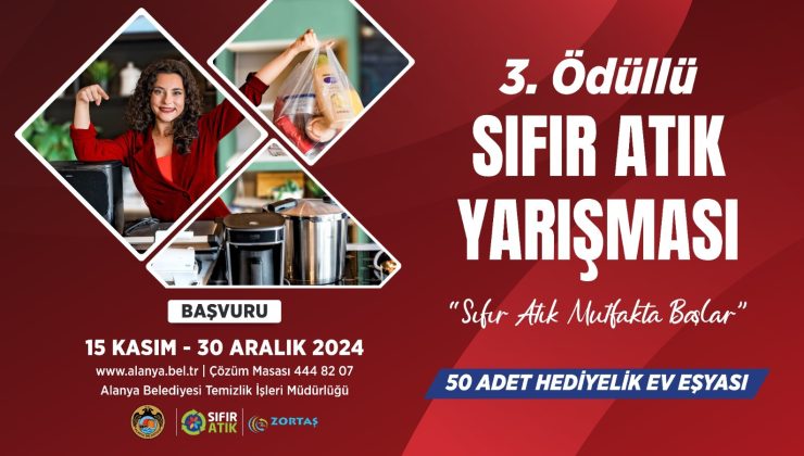 Alanya’da ‘SIFIR ATIK MUTFAKTA BAŞLAR’ yarışması 3. kez başlıyor